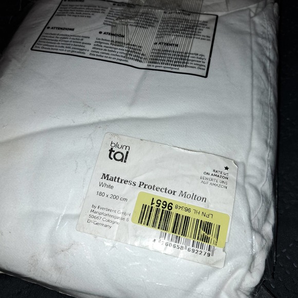 NEW From Germany Blumtal KING size Mattress Protector Cream Color 180x200cm - Picture 11 of 11